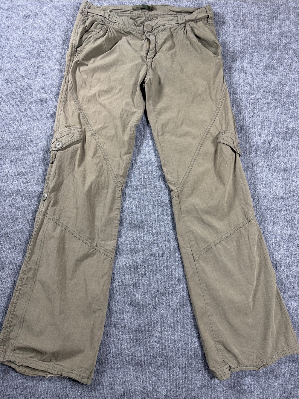 PrAna Breathe Stretch Wide leg Cargo Pants Hiking Straight Roll up